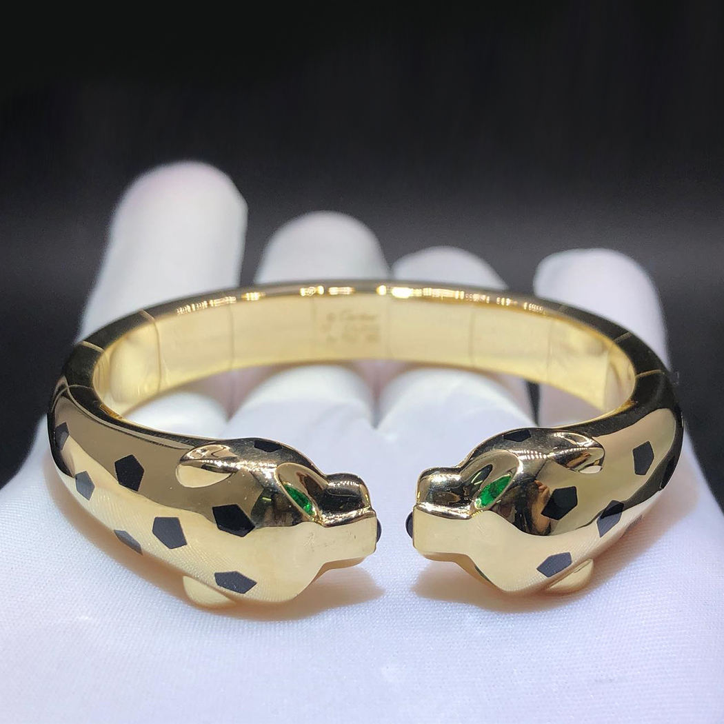 Cartier Double Panthere Heads Solid 18k Yellow Gold Panthère de Cartier Bracelet N6719217