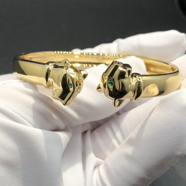 Cartier Panthere de Cartier Double Head Solid 18k Yellow Gold Bracelet N6706117