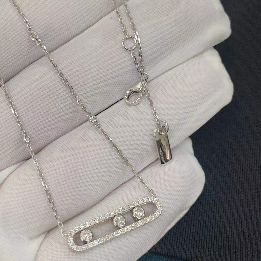 Messika 18k White Gold Baby Move Pavé Diamond Necklace 04322