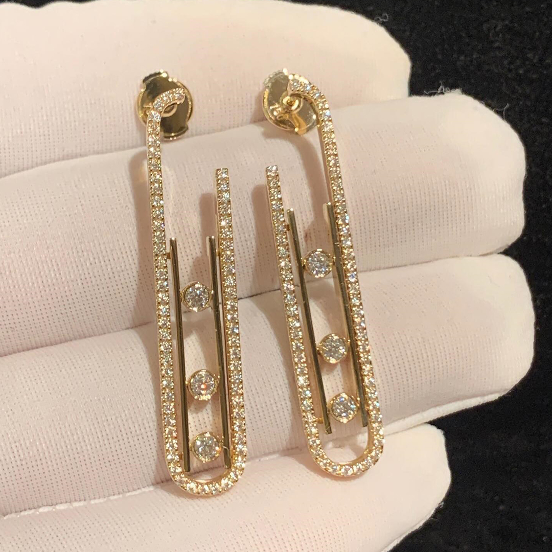 Messika 18k Yellow Gold Diamonds Boucles d’oreilles Move 10th SM Earrings 10811-YG