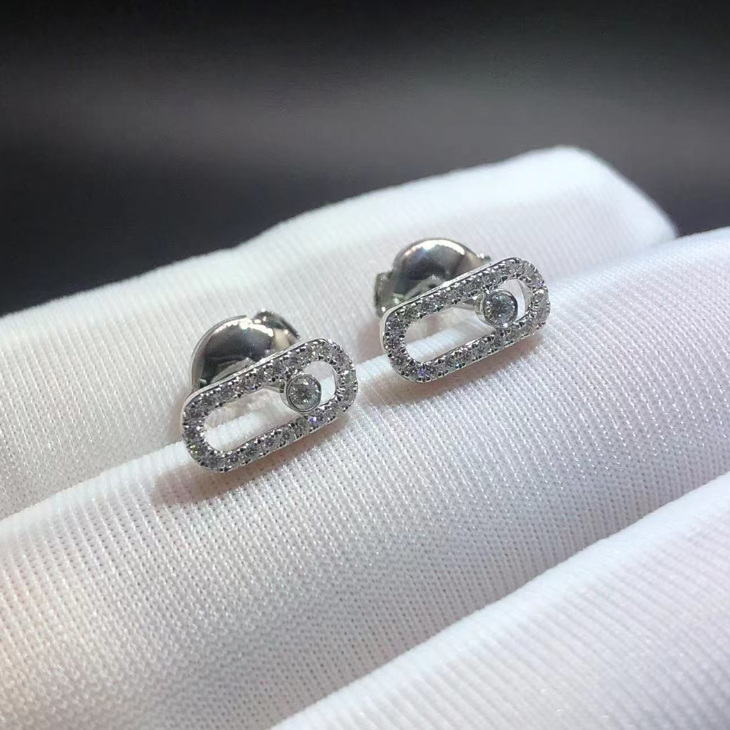 Messika Move Uno Diamonds 18k White Gold Earrings 5634