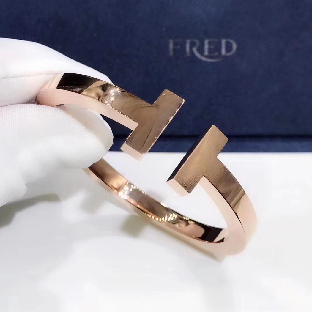Tiffany Pure 18k Rose Gold T Square Bracelet