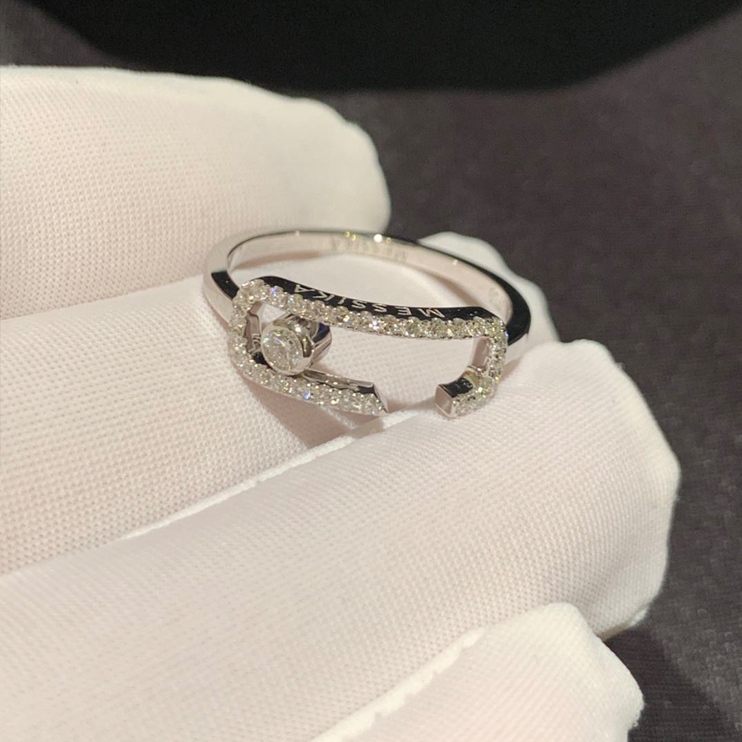 Messika 18K White Gold Pave Diamond Move Addiction by Gigi Hadid Ring