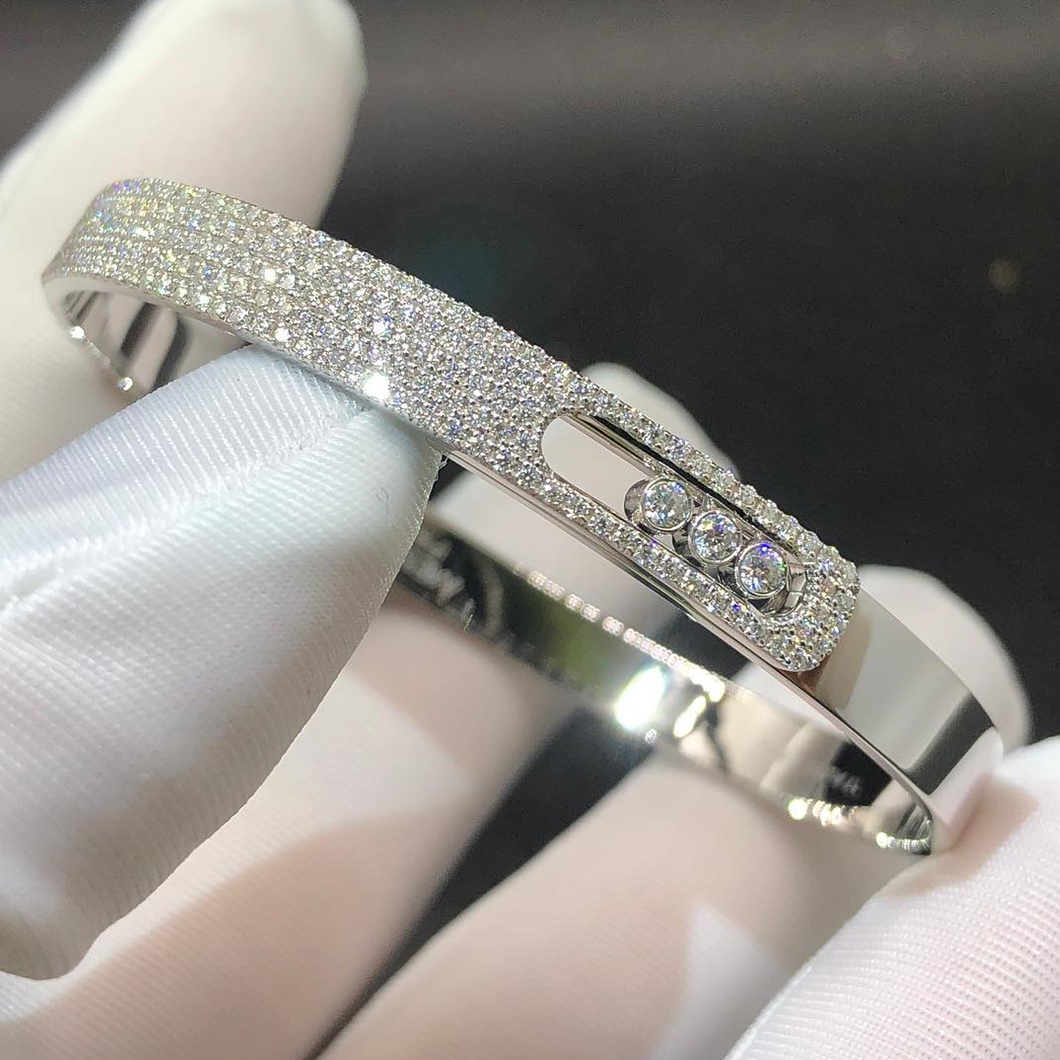 Messika Move Noa Pavé Diamond 18k White Gold Bangle Bracelet